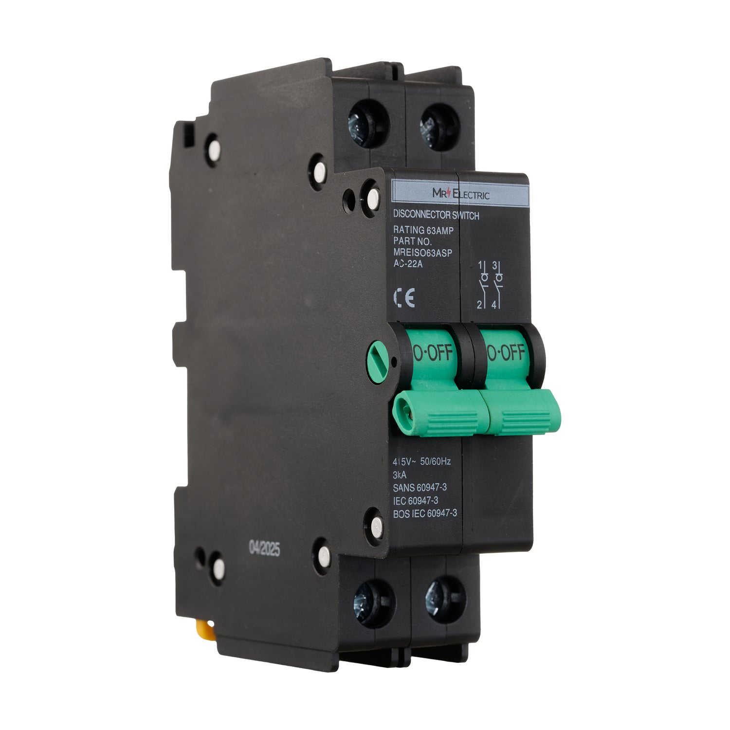 MR ELEC MINI RAIL 2P ISO 63A