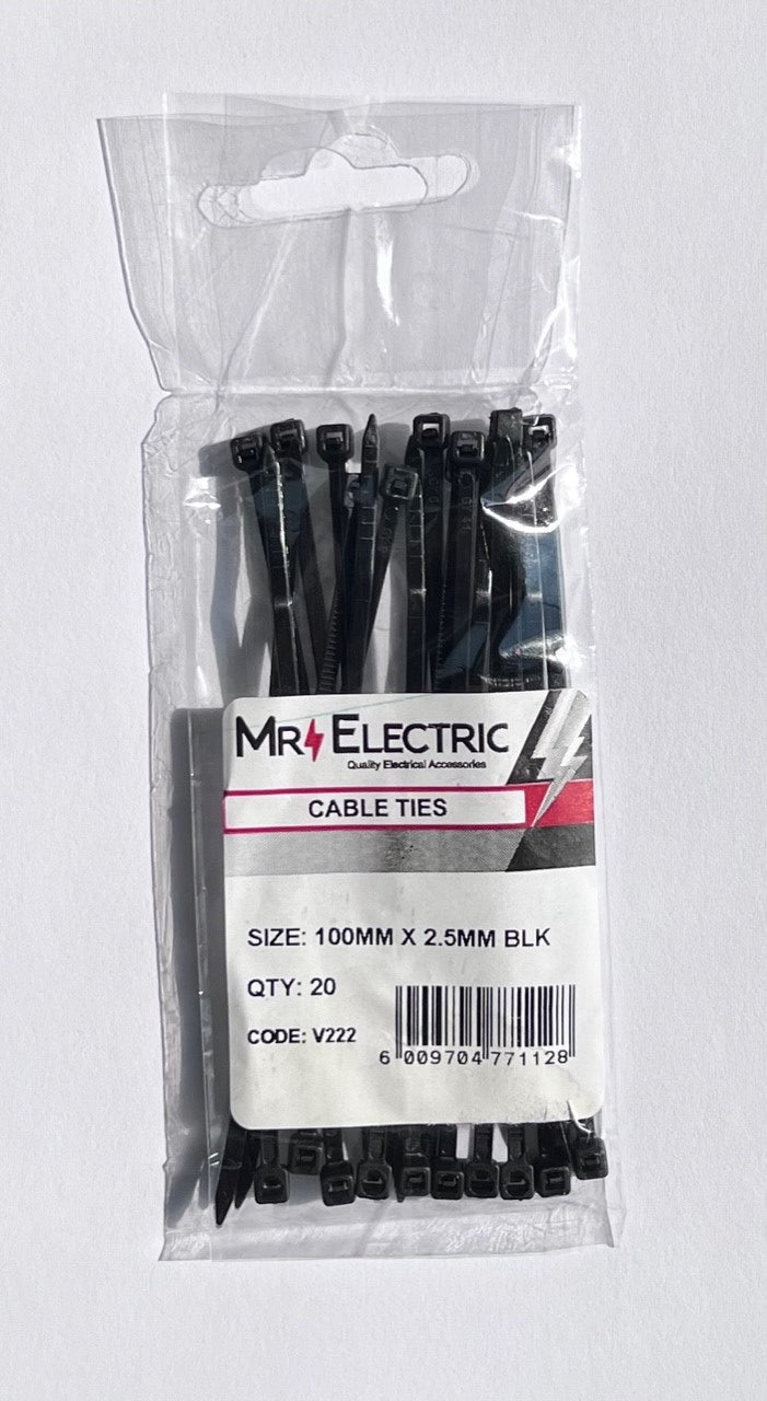 PRE-PACK CABLE TIES 100 X 2.5 (PP20)