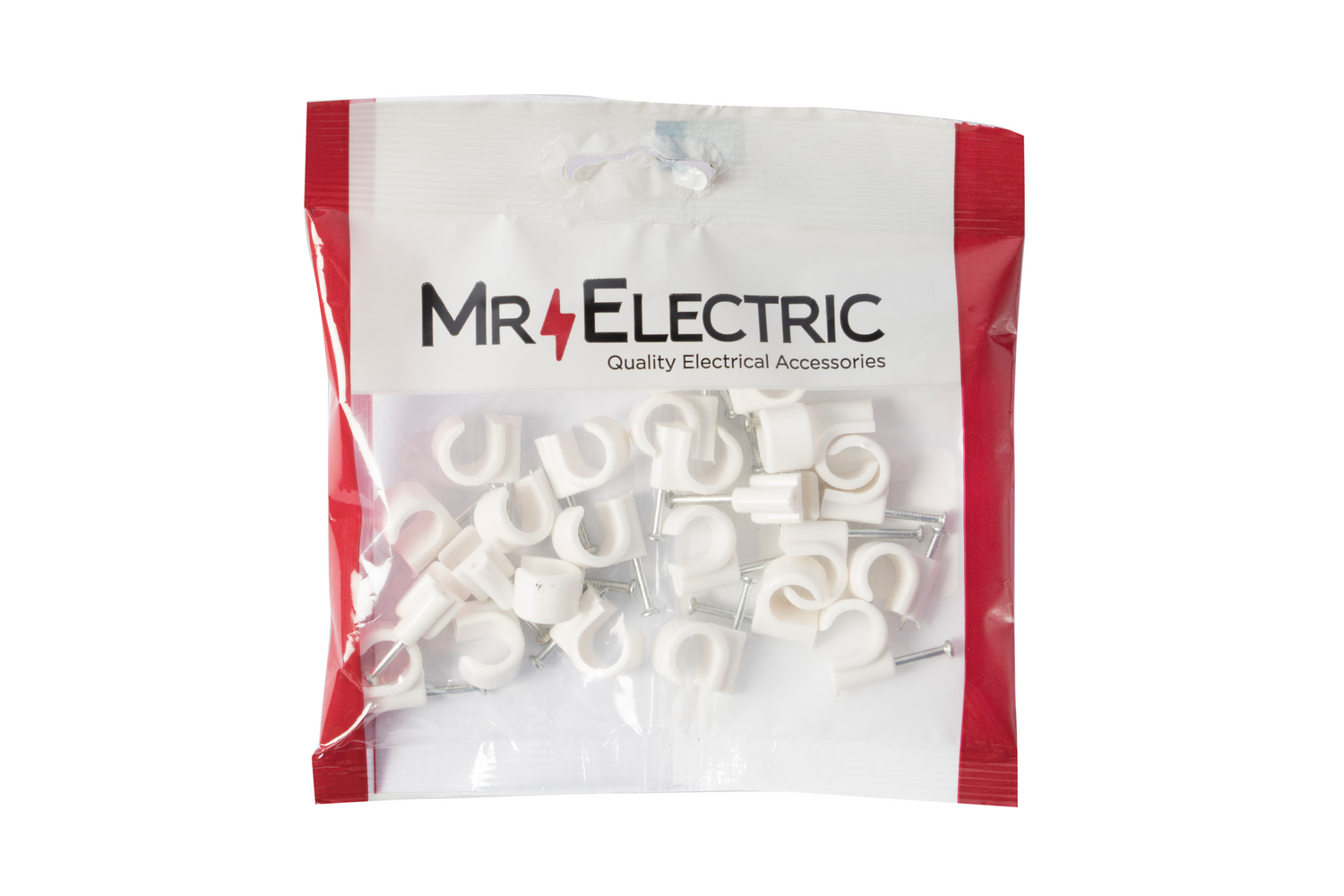 PRE-PACK ROUND CABLE CLIPS 10MM WHITE (PP25)