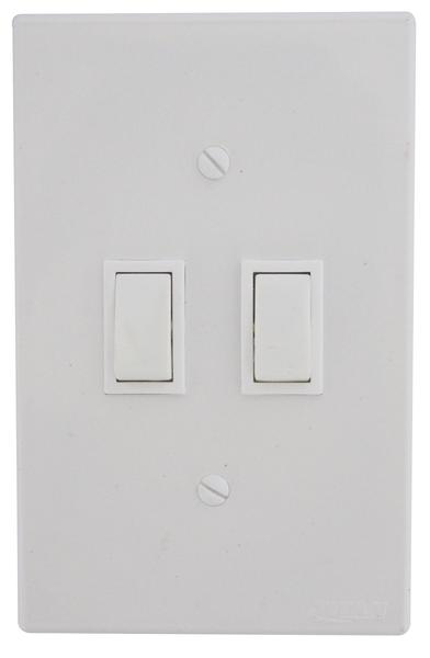 TITAN 2 LEVER 1 WAY SWITCH + PLASTIC COVER 4x2