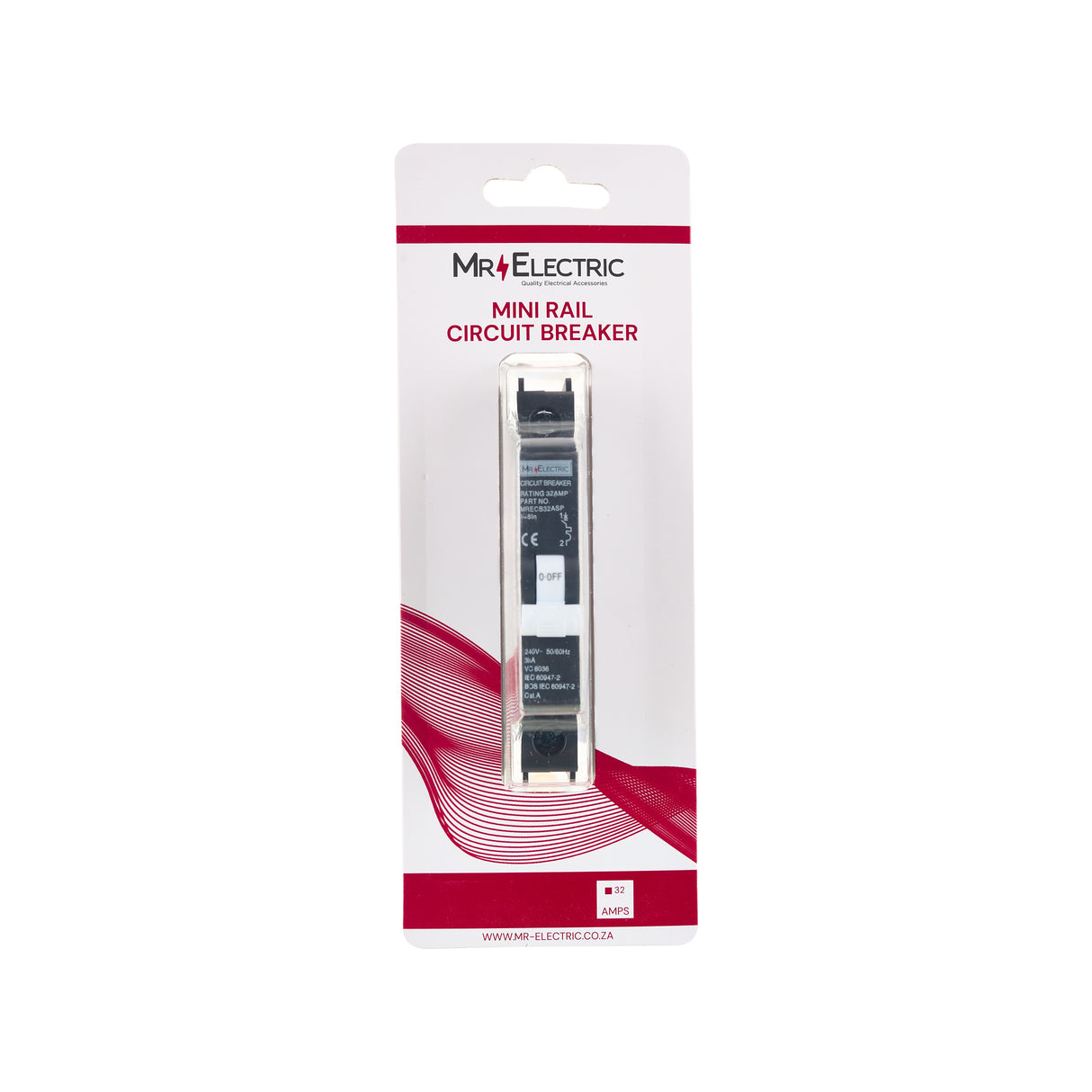 MR ELEC MINI RAIL C/B 32A BLISTER PACK