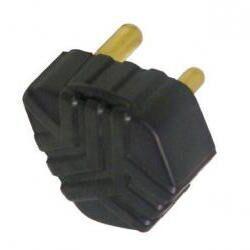 PRE-PACK PLUG TOP 3 PIN 15A BLACK RUBBER