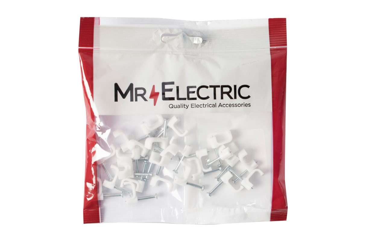 PRE-PACK FLAT CABLE CLIPS 8,5MM WHITE (PP25)