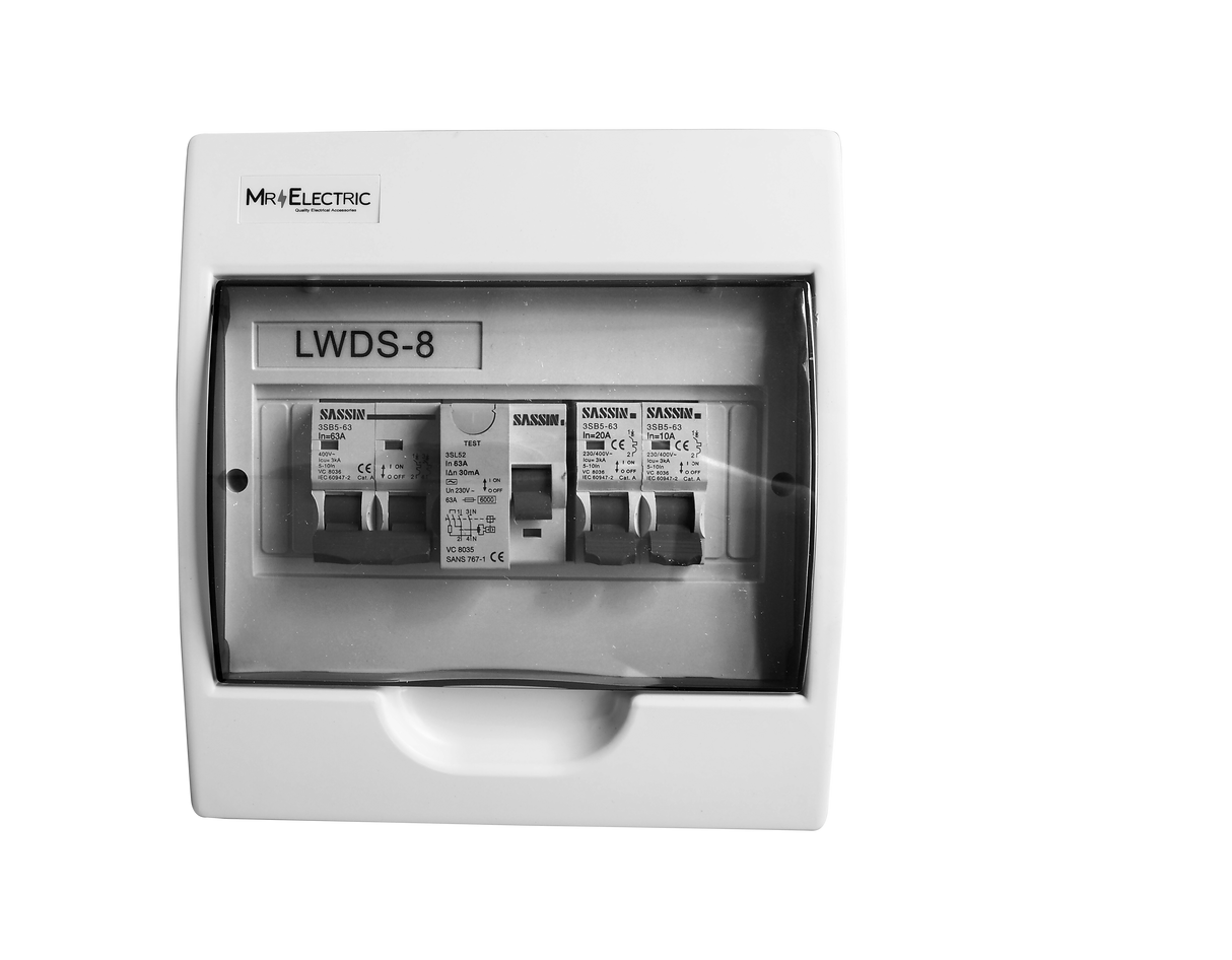 PVC SIMPLEX DISTRIBUTION BOARD - 8 WAY SURFACE