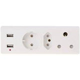 PRE-PACK MULTIPLUG 1X15A 1XSLI 1XSCHUKO X2USB