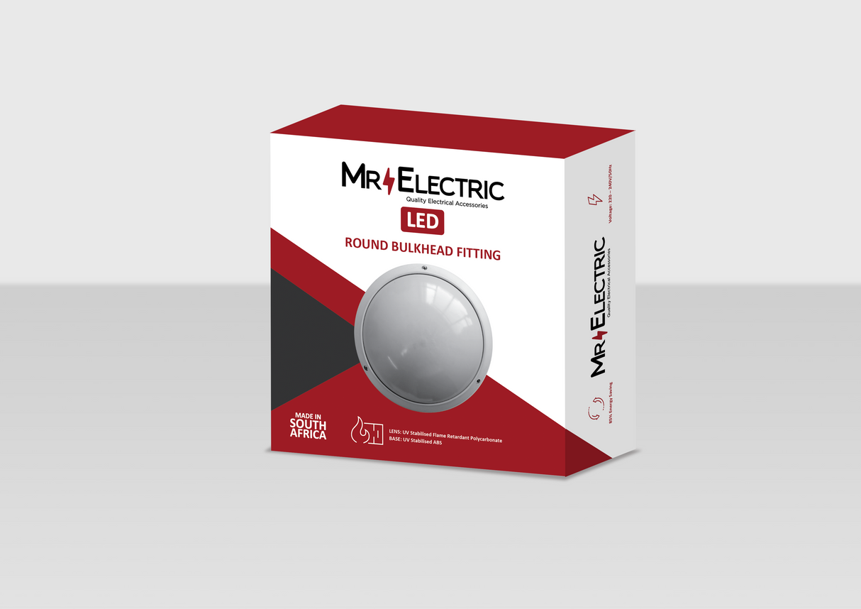 MR ELECTRIC ROUND BULKHEADS LED 12W GREY