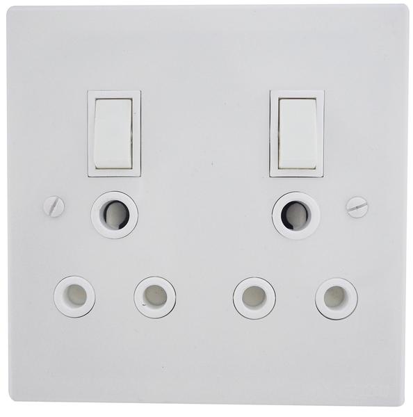 TITAN 16A DOUBLE SWITCH SOCKET + PLASTIC COVER 4X4