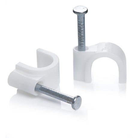 PRE-PACK ROUND CABLE CLIPS 9MM WHITE (PP25)