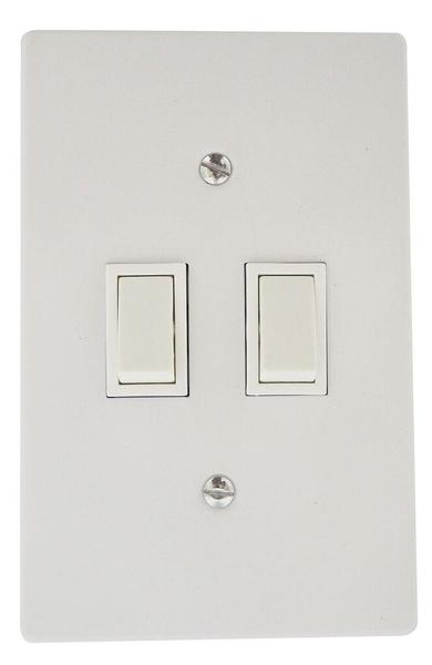 TITAN 2 LEVER 1 WAY SWITCH + STEEL COVER 4x2