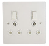 TITAN DOUBLE SWITCH SOCKET + STEEL COVER 4x4